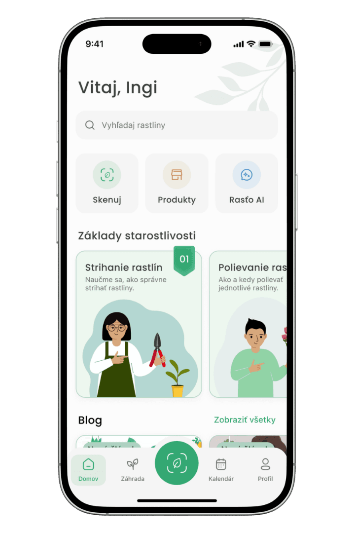Ukážka mobilnej aplikácie GardenYX